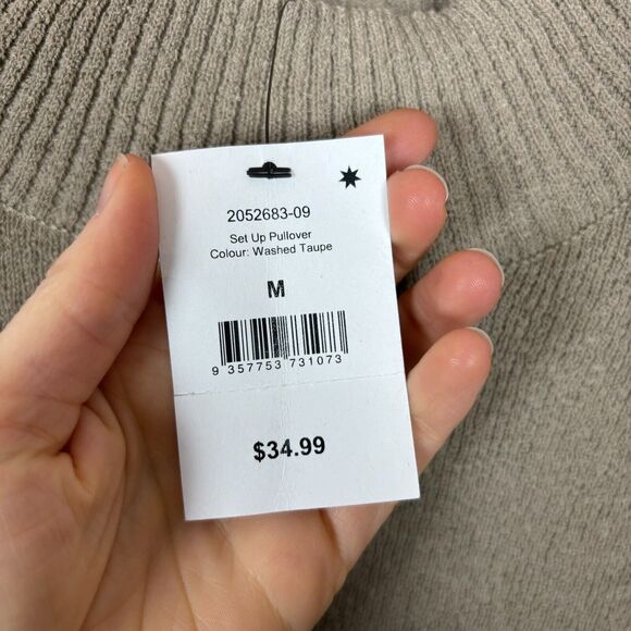 NWT Cotton On Taupe Tan Set Up Pullover Women's Medium - Picture 5 of 5